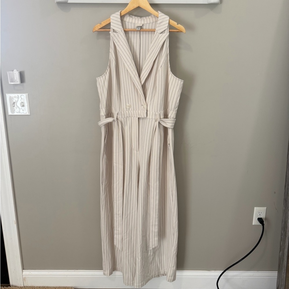 A New Day Size XXL Sleeveless Pinstripe Jumpsuit - Picture 3 of 10